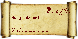 Matyi Ábel névjegykártya