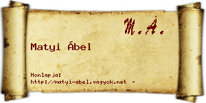 Matyi Ábel névjegykártya