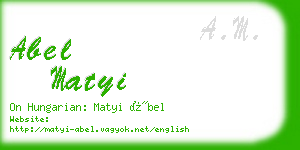 abel matyi business card